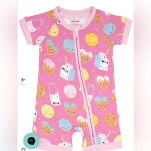 Little Sleepies Pink Donut Zippered Onesie